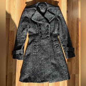 Guess Wool Blend Herringbone Peacoat - XS